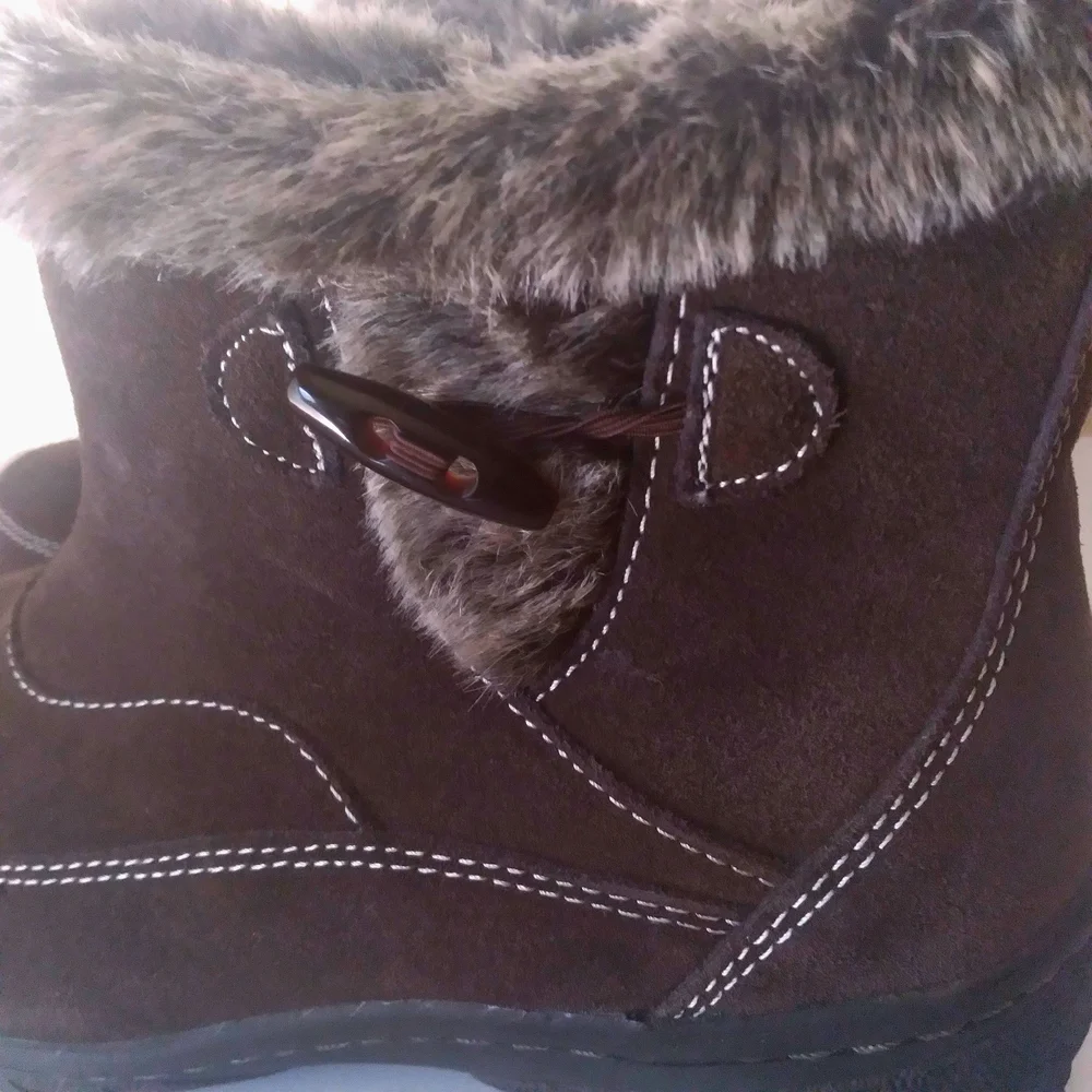 Khombu Gracie Winter Ankle‎ Boots Faux Fur Lined Water Resistant 7M
